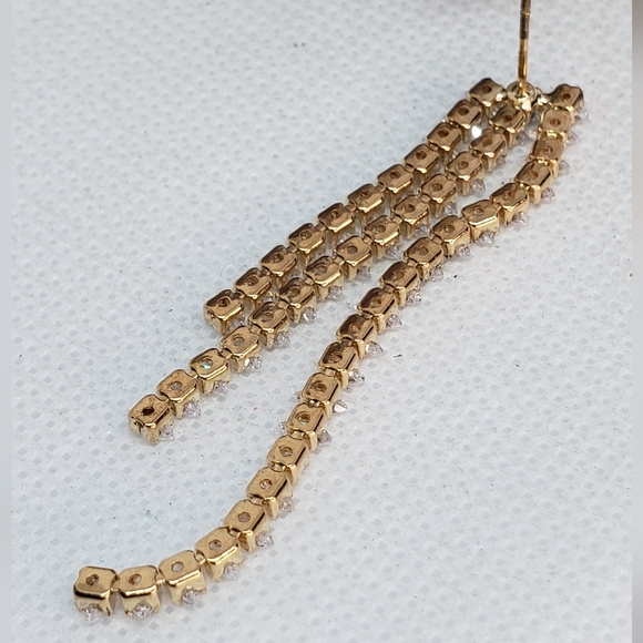 J004 Amber Sceats crystals chandelier earrings gold plated - Picture 3 of 6